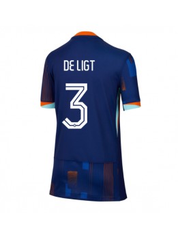 Niederlande Matthijs de Ligt #3 Auswärtstrikot für Frauen EM 2024 Kurzarm